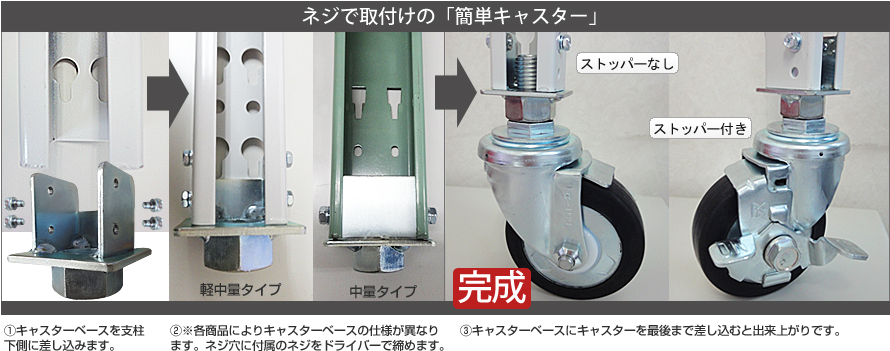 レイアウト変更が出来るキャスターラック サカエ 中量キャスターラックGKR型 ゴム車 オール自在キャスター GKR-8744WGJ