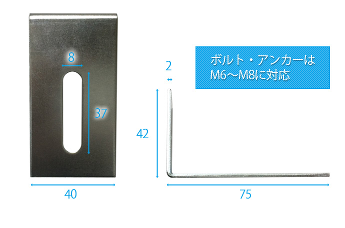 固定金具　補強金具　スチールラック