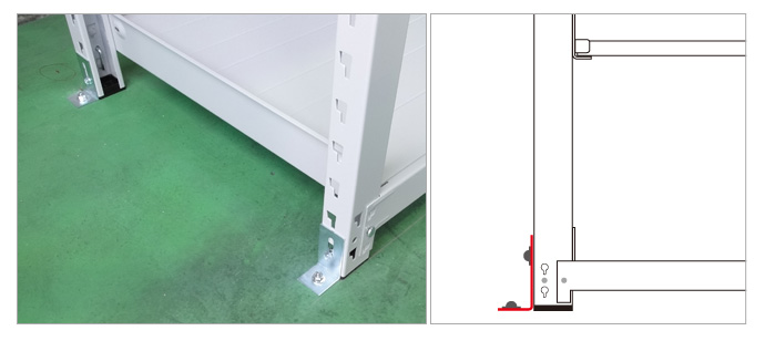 固定金具　補強金具　スチールラック